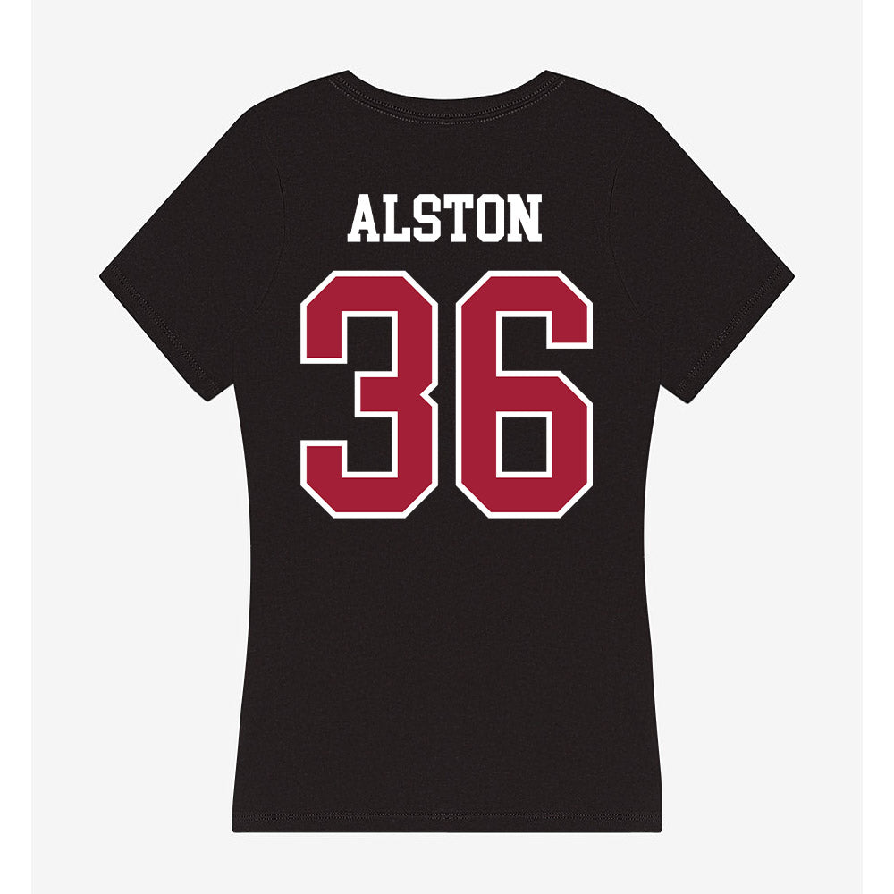 Arkansas - NCAA Football : Brian Alston - Women's V-Neck T-Shirt-1