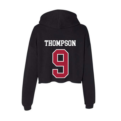 Arkansas - NCAA Men's Basketball : Davion Thompson - Women's Crop Fleece Hooded Sweatshirt-1