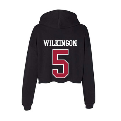 Arkansas - NCAA Men's Basketball : Jeremiah Wilkinson - Women's Crop Fleece Hooded Sweatshirt-1