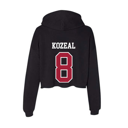 Arkansas - NCAA Baseball : Camden Kozeal - Women's Crop Fleece Hooded Sweatshirt-1