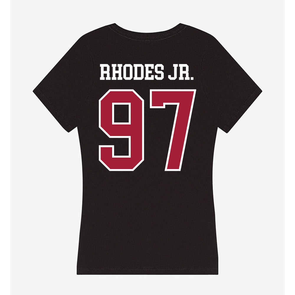 Arkansas - NCAA Football : Quincy Rhodes Jr. - Women's V-Neck T-Shirt-1