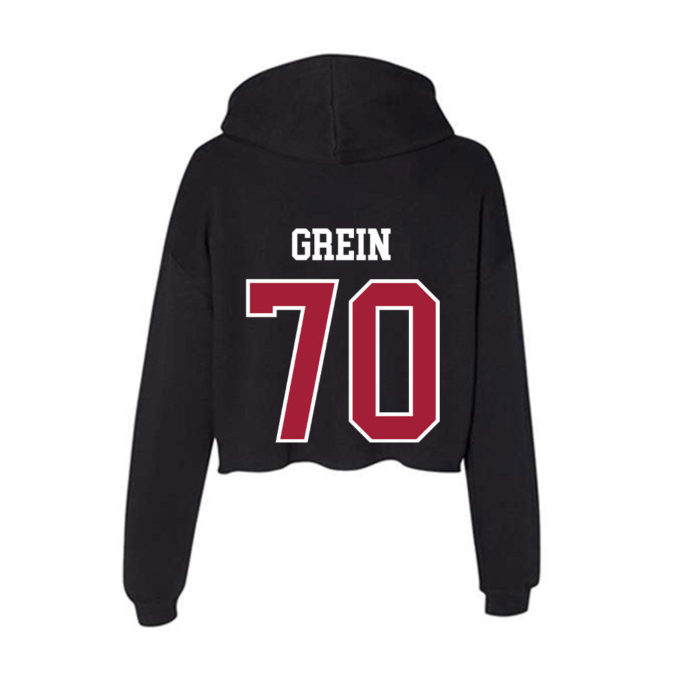 Arkansas - NCAA Football : Dan Grein - Women's Crop Fleece Hoodie-1