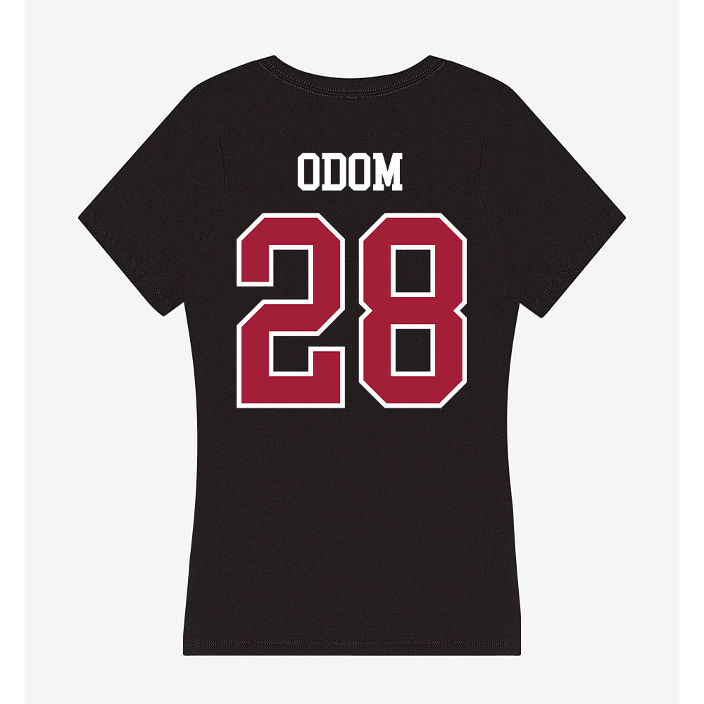 Arkansas - NCAA Football : Trajen Odom - Women's V-Neck T-Shirt-1