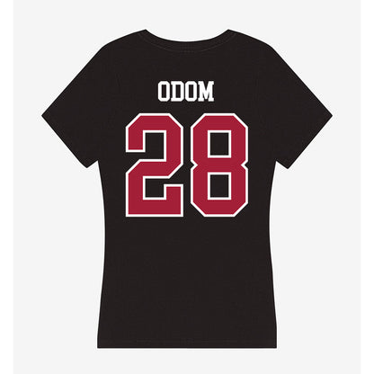 Arkansas - NCAA Football : Trajen Odom - Women's V-Neck T-Shirt-1