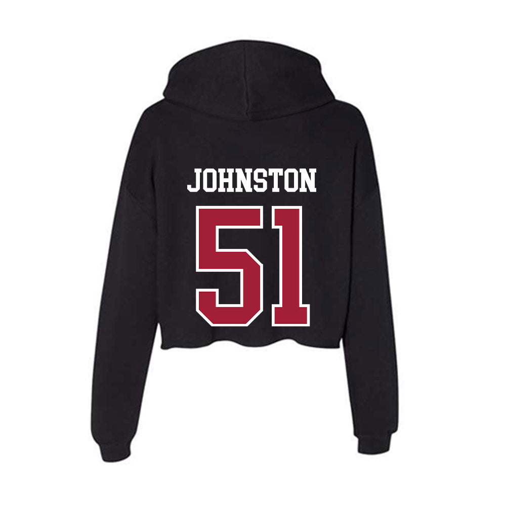 Arkansas - NCAA Football : Adam Johnston - Women's Crop Fleece Hoodie-1