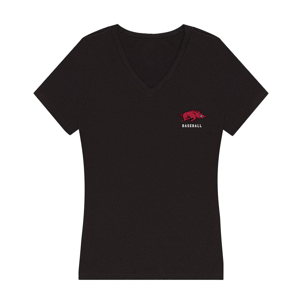 Arkansas - NCAA Baseball : Max Holland - Women's V-Neck T-Shirt-0