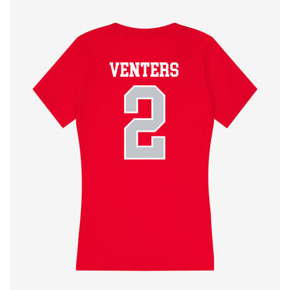 Gonzaga - NCAA Men's Basketball : Steele Venters - Women's V-Neck T-Shirt-1