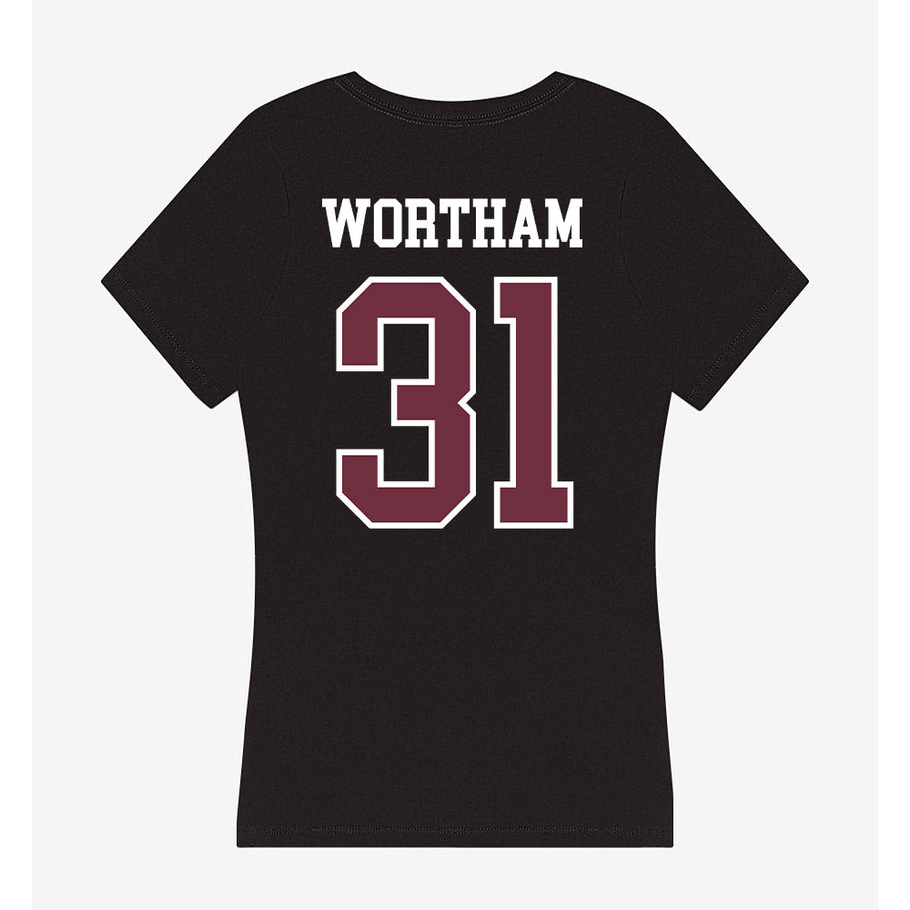 Mississippi State - NCAA Baseball : Charlie Wortham - Women's V-Neck T-Shirt-1