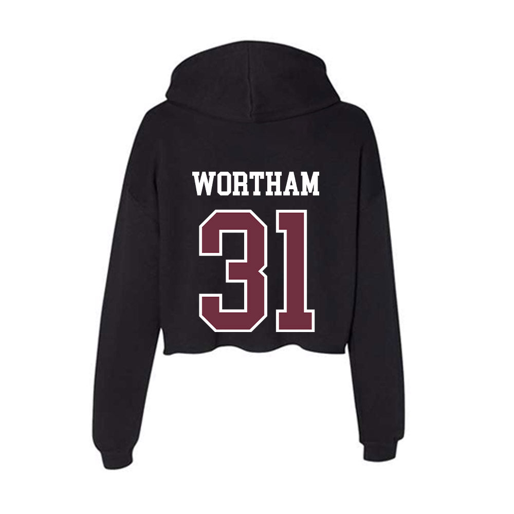 Mississippi State - NCAA Baseball : Charlie Wortham - Women's Crop Fleece Hoodie-1