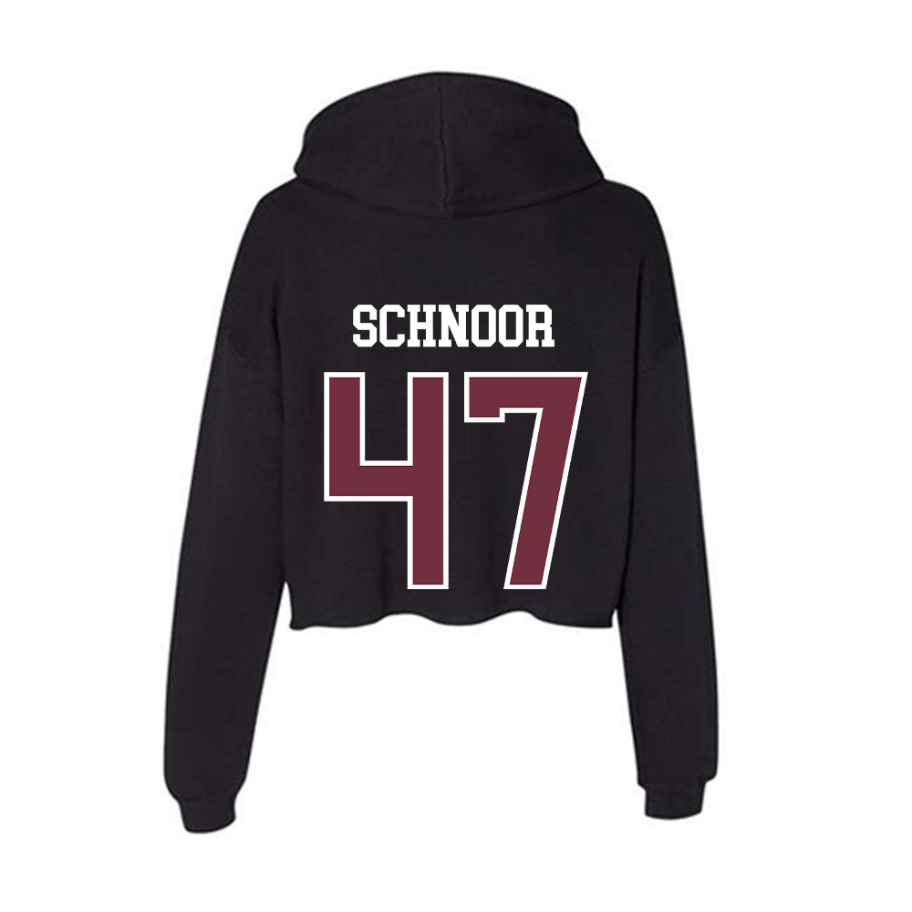 Mississippi State - NCAA Baseball : JT Schnoor - Women's Crop Fleece Hoodie-1