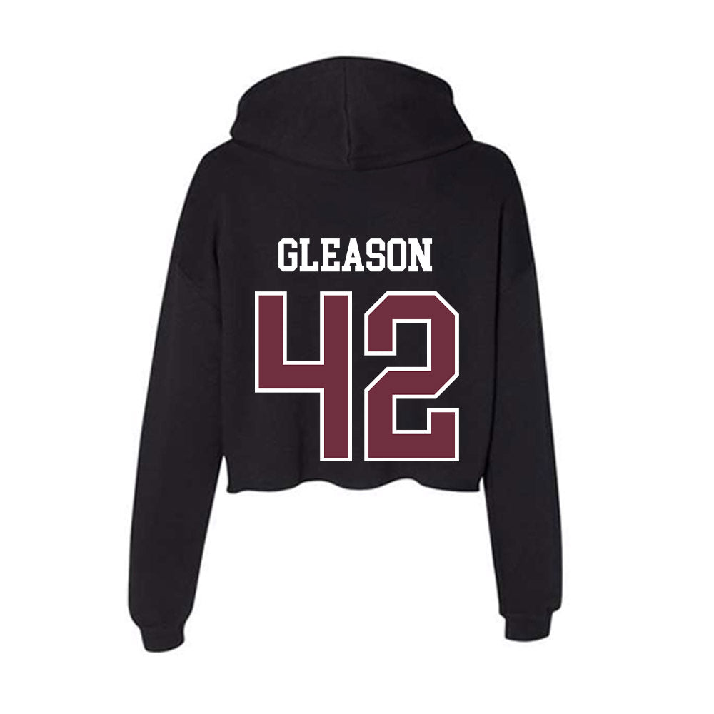 Mississippi State - NCAA Baseball : Jack Gleason - Women's Crop Fleece Hoodie-1