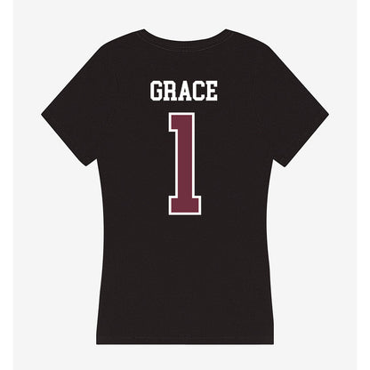 Mississippi State - NCAA Men's Basketball : King Grace - Women's V-Neck T-Shirt-1