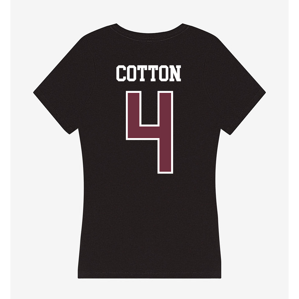 Mississippi State - NCAA Football : Zayion Cotton - Women's V-Neck T-Shirt-1