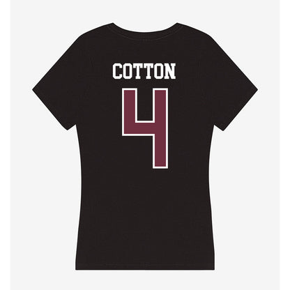 Mississippi State - NCAA Football : Zayion Cotton - Women's V-Neck T-Shirt-1