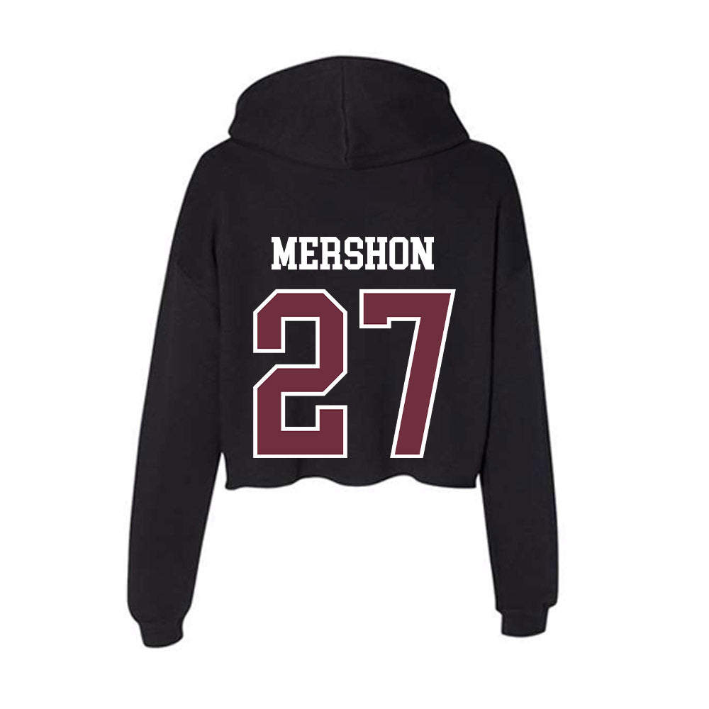 Mississippi State - NCAA Baseball : Peter Mershon - Women's Crop Fleece Hoodie-1