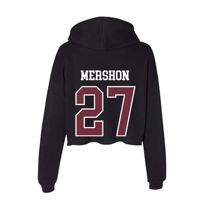 Mississippi State - NCAA Baseball : Peter Mershon - Women's Crop Fleece Hoodie-1