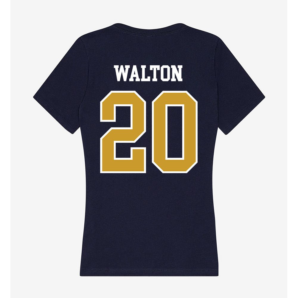 Notre Dame - NCAA Football : Jonaz Walton - Women's V-Neck T-Shirt-1