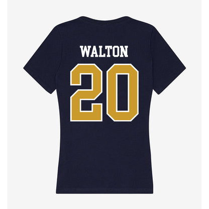 Notre Dame - NCAA Football : Jonaz Walton - Women's V-Neck T-Shirt-1