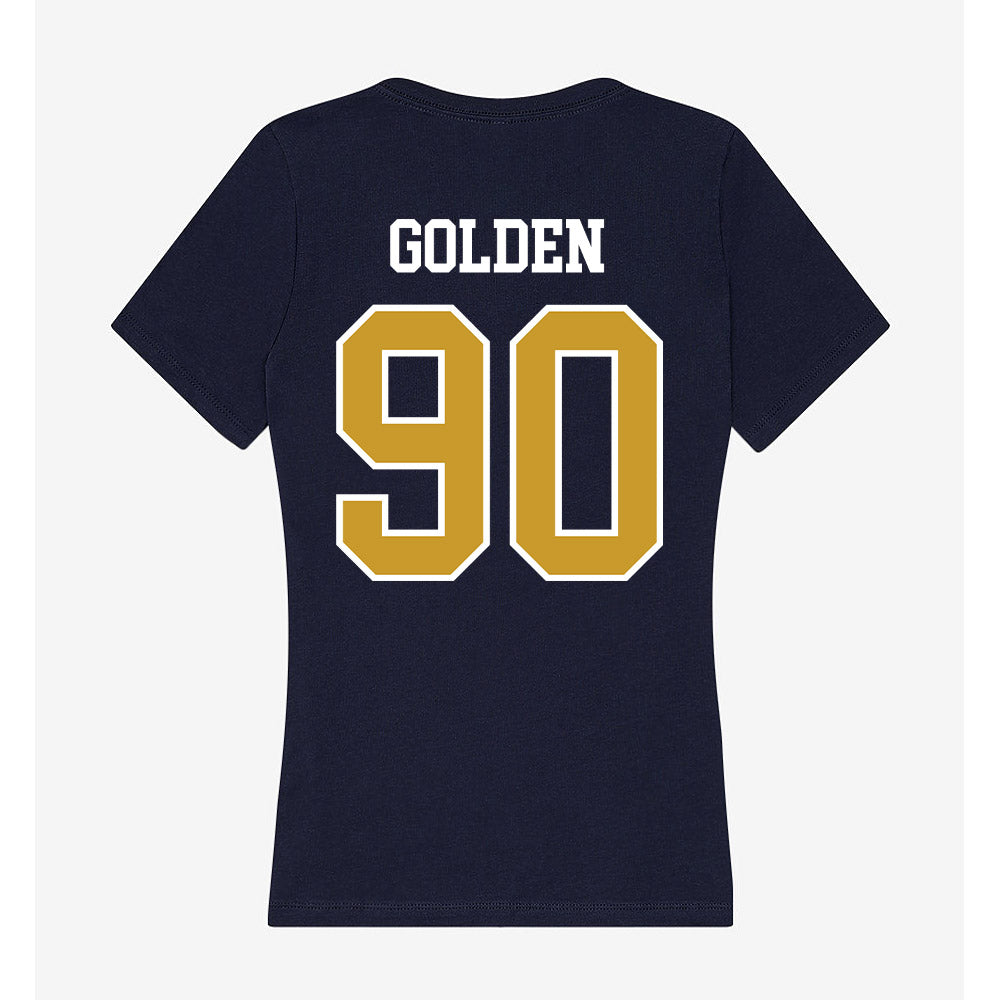 Notre Dame - NCAA Football : Elijah Golden - Women's V-Neck T-Shirt-1