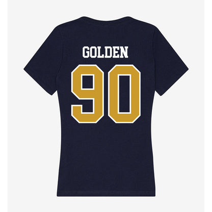 Notre Dame - NCAA Football : Elijah Golden - Women's V-Neck T-Shirt-1