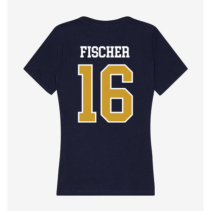 Notre Dame - NCAA Men's Ice Hockey : Paul Fischer - Women's V-Neck T-Shirt-1