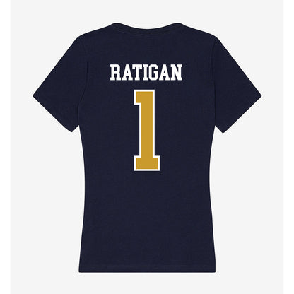 Notre Dame - NCAA Women's Basketball : Kelly Ratigan - Women's V-Neck T-Shirt-1