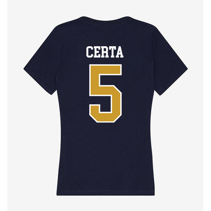 Notre Dame - NCAA Men's Basketball : Cole Certa - Women's V-Neck T-Shirt-1