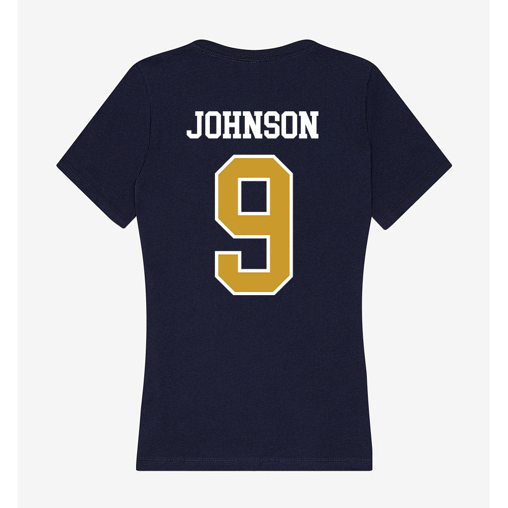 Notre Dame - NCAA Football : Brauntae Johnson - Women's V-Neck T-Shirt-1