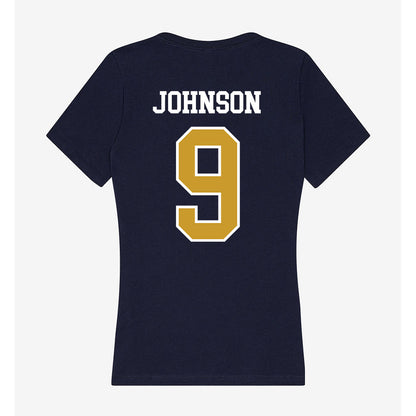 Notre Dame - NCAA Football : Brauntae Johnson - Women's V-Neck T-Shirt-1