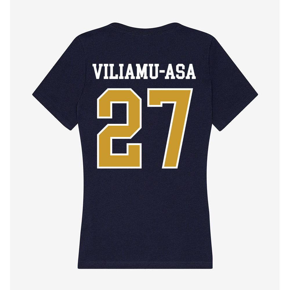 Notre Dame - NCAA Football : Kyngstonn Viliamu-Asa - Women's V-Neck T-Shirt-1