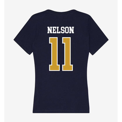 Notre Dame - NCAA Men's Ice Hockey : Danny Nelson - Women's V-Neck T-Shirt-1