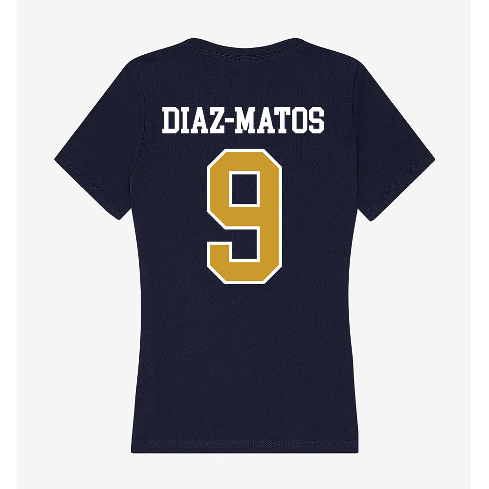 Notre Dame - NCAA Men's Lacrosse : Aidan Diaz-Matos - Women's V-Neck T-Shirt-1