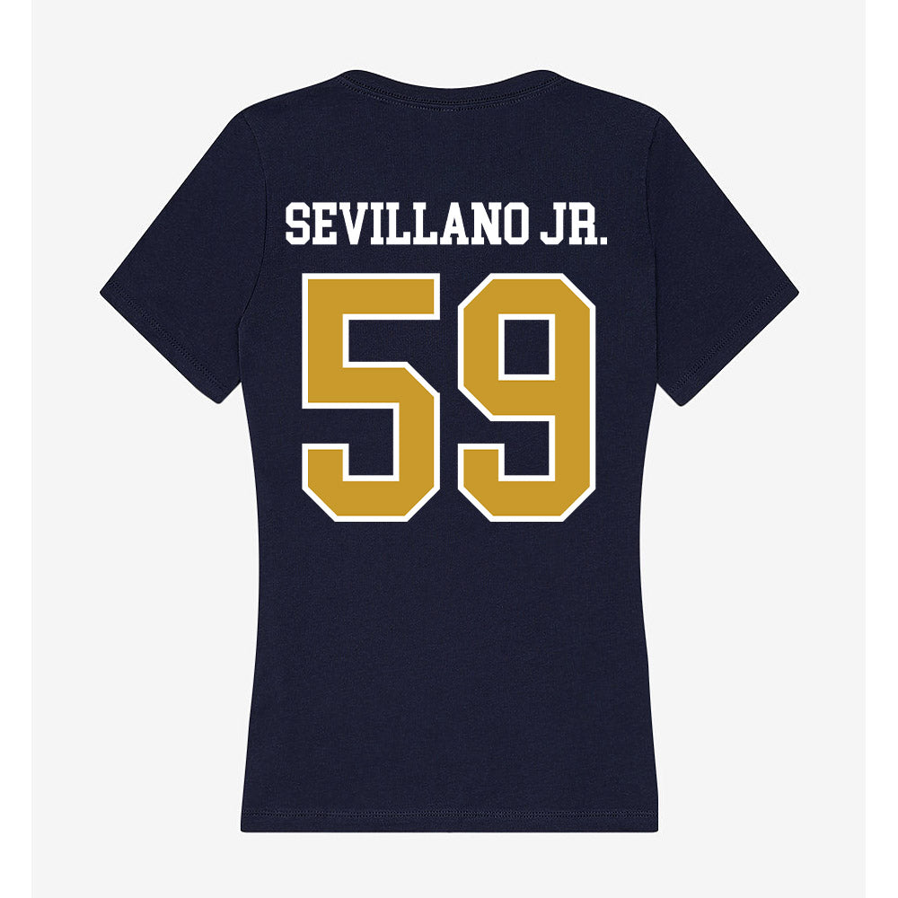 Notre Dame - NCAA Football : Sean Sevillano Jr. - Women's V-Neck T-Shirt-1