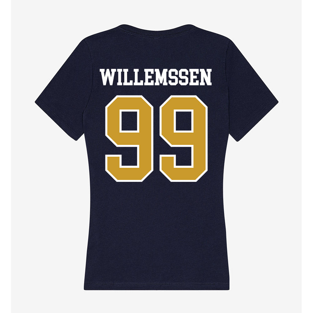 Notre Dame - NCAA Softball : Christina Willemssen - Women's V-Neck T-Shirt-1