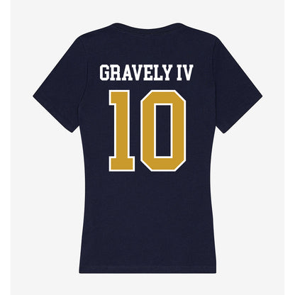 Notre Dame - NCAA Baseball : Warren Gravely IV - Women's V-Neck T-Shirt-1