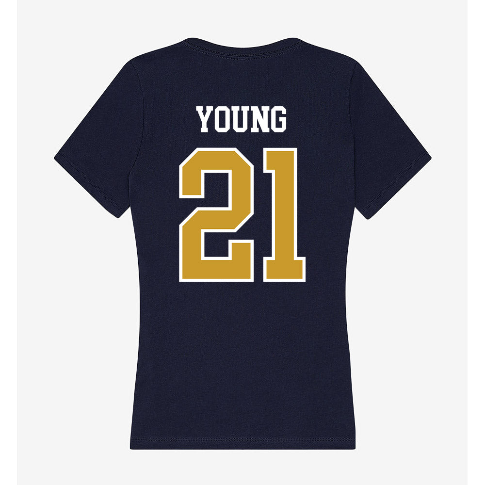 Notre Dame - NCAA Football : Kedren Young - Women's V-Neck T-Shirt-1