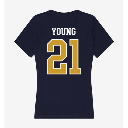 Notre Dame - NCAA Football : Kedren Young - Women's V-Neck T-Shirt-1