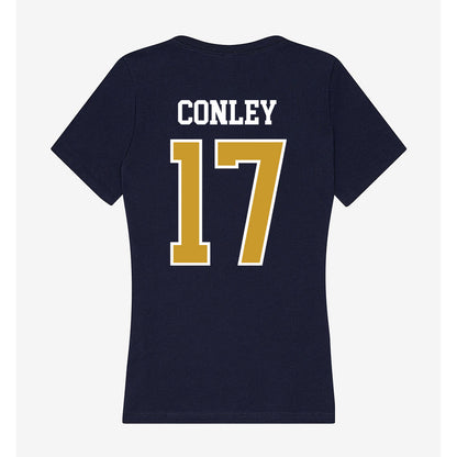 Notre Dame - NCAA Women's Lacrosse : Angie Conley - Women's V-Neck T-Shirt-1