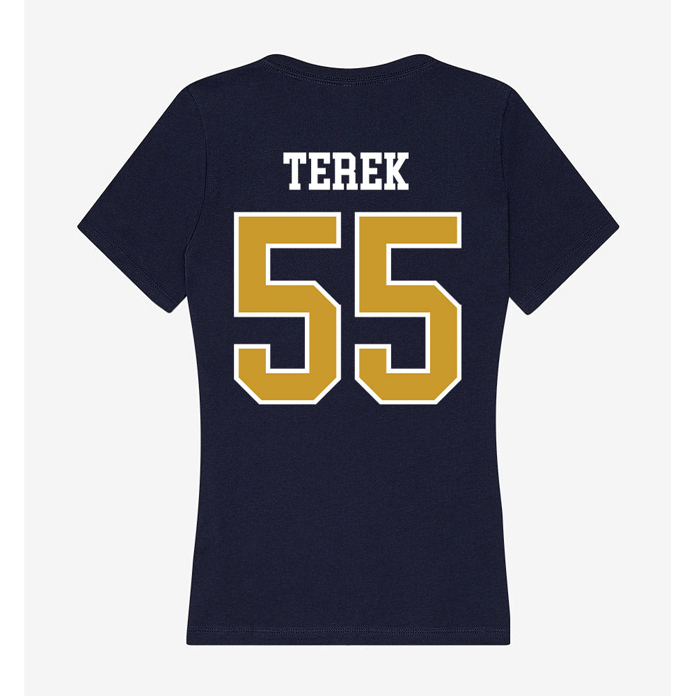 Notre Dame - NCAA Football : Christopher Terek - Women's V-Neck T-Shirt-1