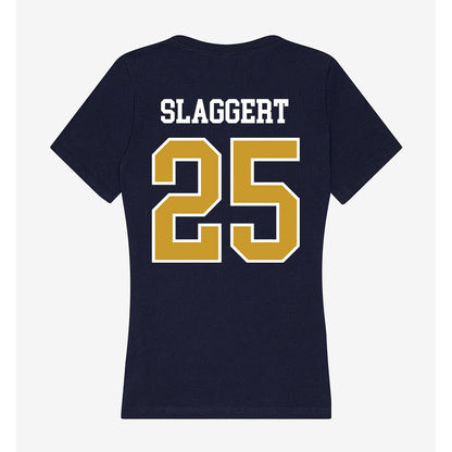 Notre Dame - NCAA Men's Ice Hockey : Carter Slaggert - Women's V-Neck T-Shirt-1