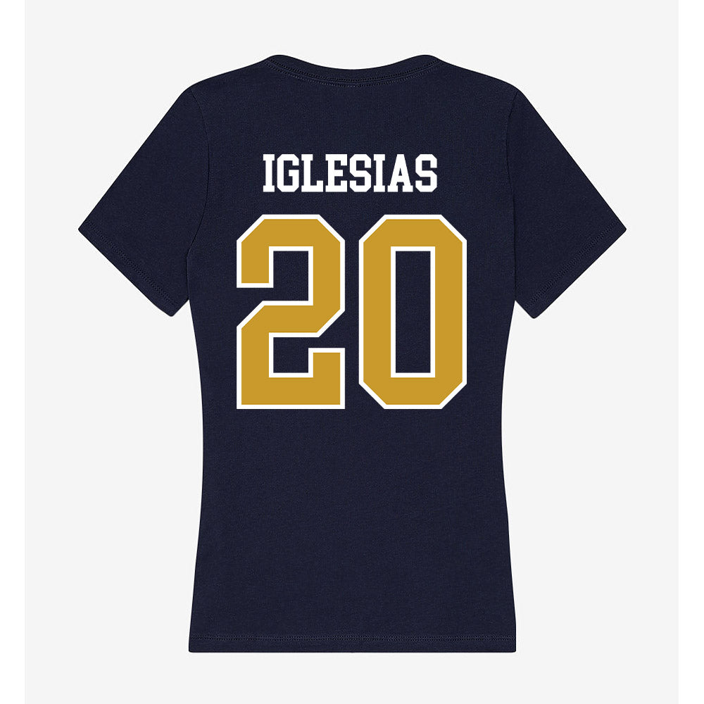 Notre Dame - NCAA Men's Lacrosse : Miguel Iglesias - Women's V-Neck T-Shirt-1
