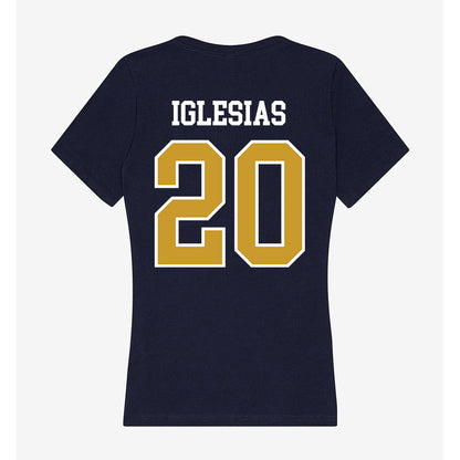 Notre Dame - NCAA Men's Lacrosse : Miguel Iglesias - Women's V-Neck T-Shirt-1