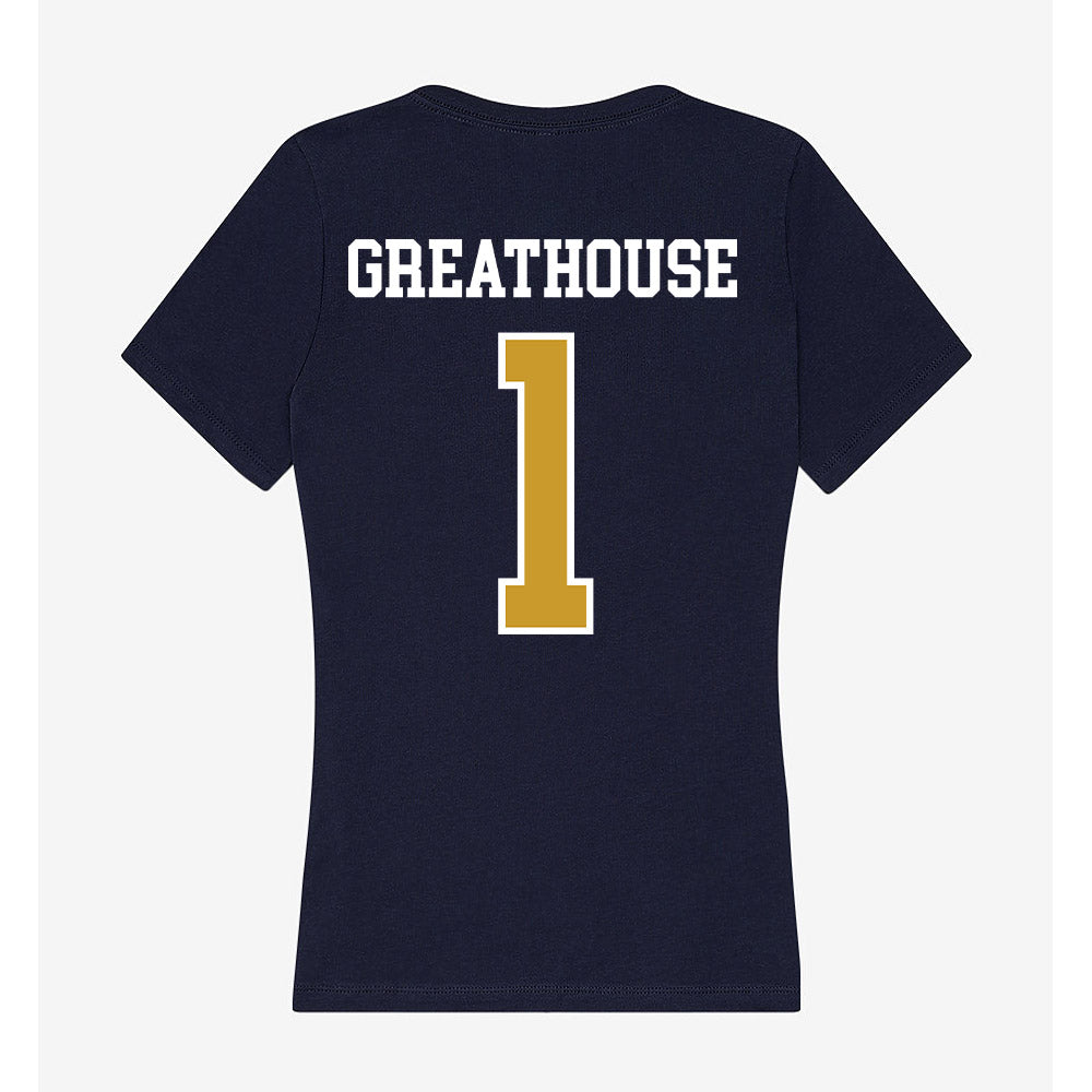 Notre Dame - NCAA Football : Jaden Greathouse - Women's V-Neck T-Shirt-1