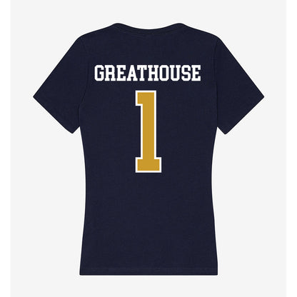 Notre Dame - NCAA Football : Jaden Greathouse - Women's V-Neck T-Shirt-1