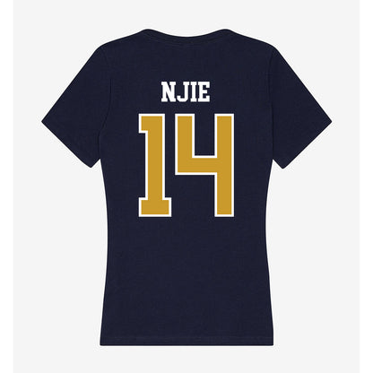 Notre Dame - NCAA Men's Basketball : Kebba Njie - Women's V-Neck T-Shirt-1