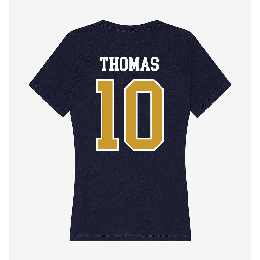 Notre Dame - NCAA Football : Loghan Thomas - Women's V-Neck T-Shirt-1