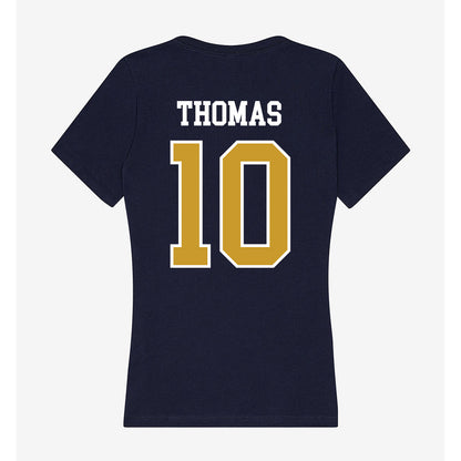 Notre Dame - NCAA Football : Loghan Thomas - Women's V-Neck T-Shirt-1