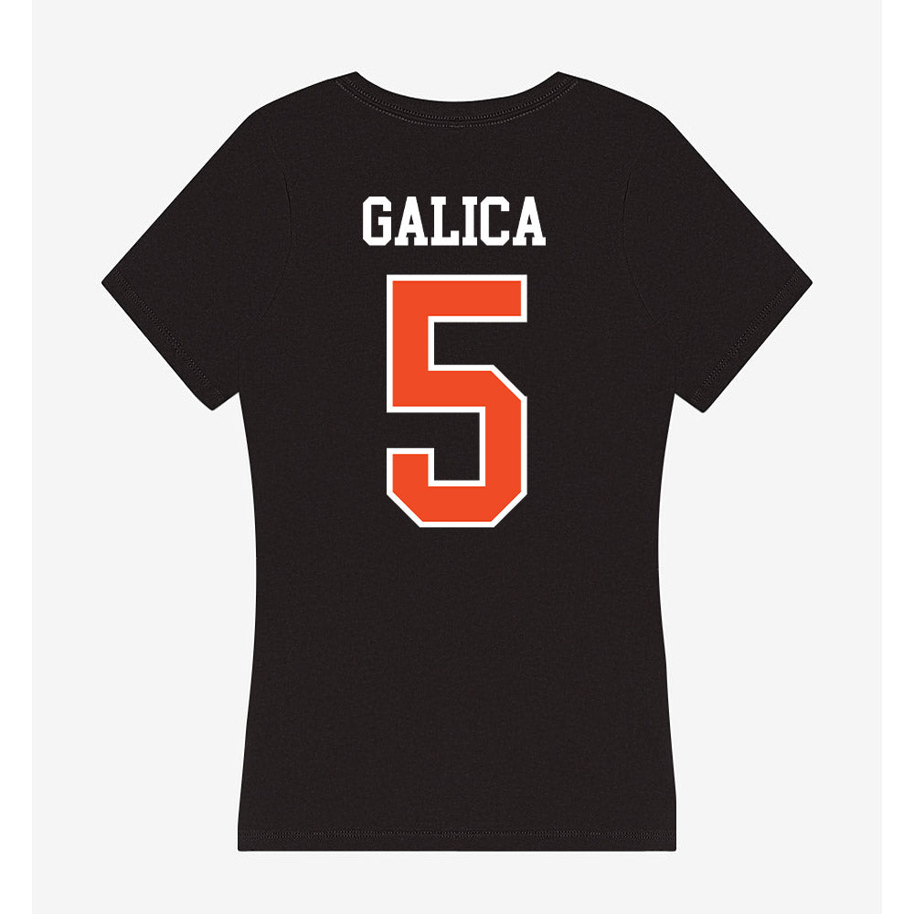 Virginia - NCAA Women's Lacrosse : Kate Galica - Women's V-Neck T-Shirt-1