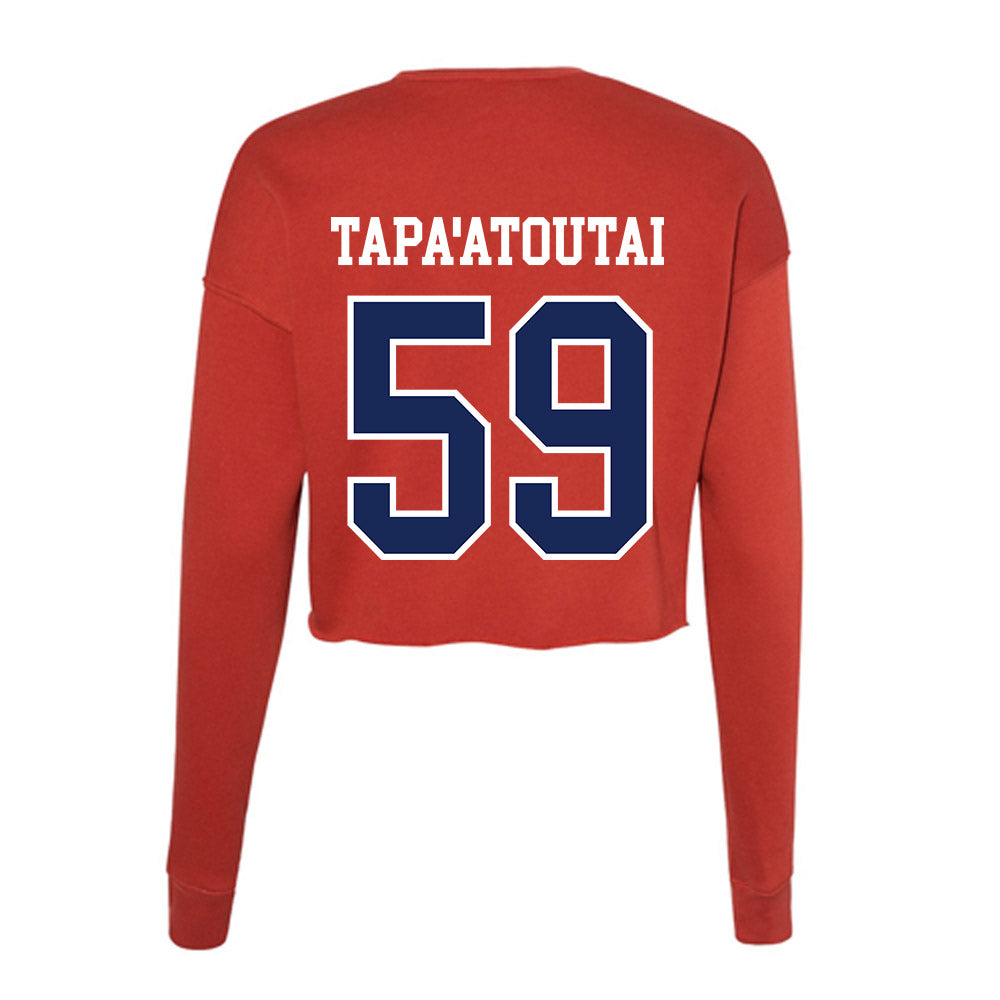 Arizona - NCAA Football : Rhino Tapa'atoutai - Women's Cropped Crew Fleece-1