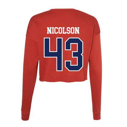 Arizona - NCAA Football : Drew Nicolson - Women's Cropped Crew Fleece-1
